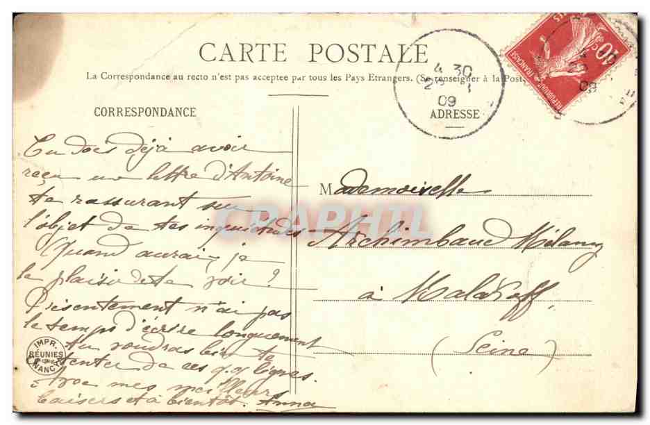 CPA Apres le Bal Femme — Rückseite