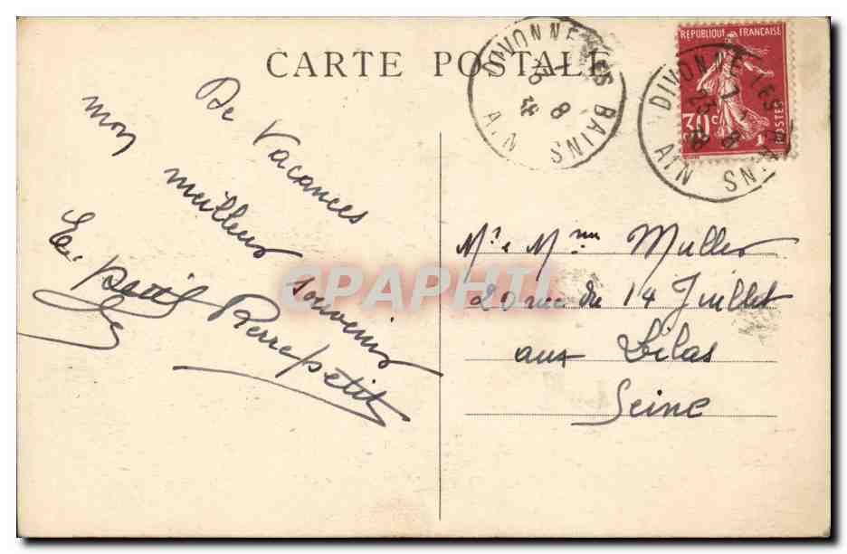 CPA Geneve Vue de la rade prise en avion — Rückseite