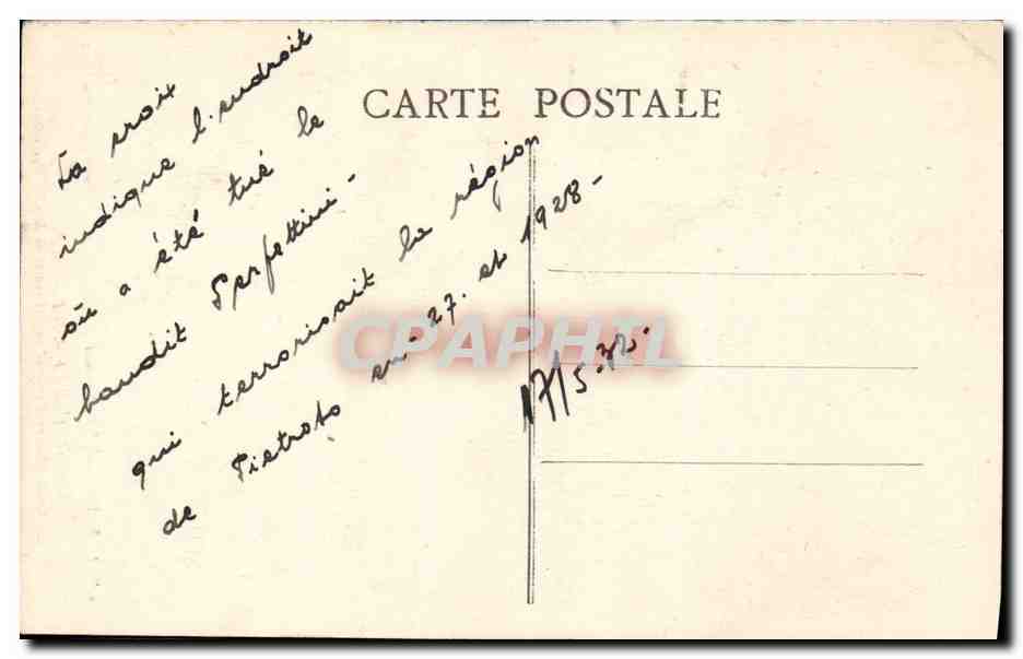 Vezzani — Forêt de Padule — Croix indiquant l'endroit où est tombé le bandit Perfettini — coll. A. F. Reginensi, Vils-Vezzani, phot. Coubier-Nacomi — Reverso