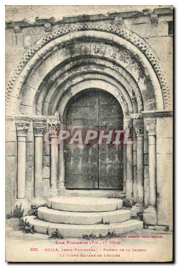 CPA Guils Cerca Puigcerda Puerta de la Iglesia La porte romane de l eglise 