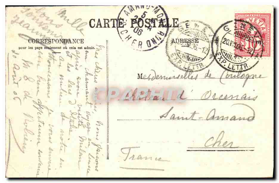 CPA Geneve Vue Prise de St Jean — Rückseite