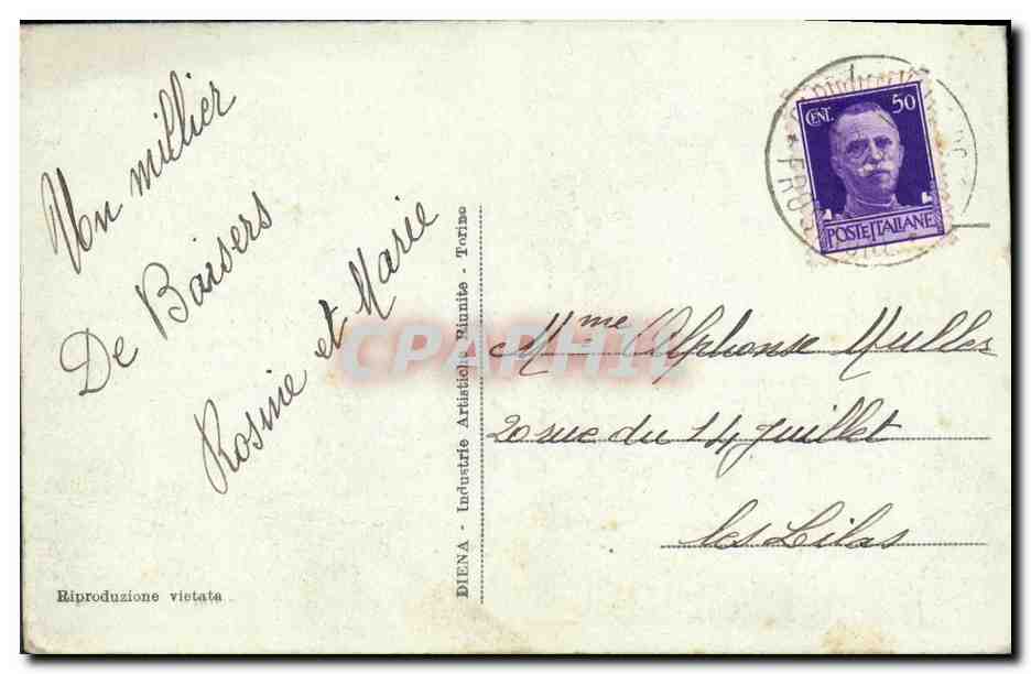 CPA Cassino Villino Gialionardi con Deposite di Birra Peroni a fabbrica di Ghiaccio  — Rückseite
