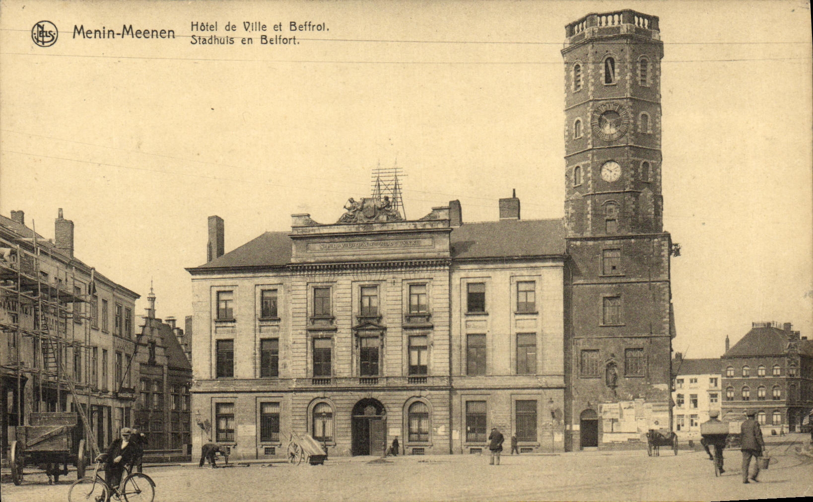 CPA Menin Meeen Hotel Ville et Beffrol