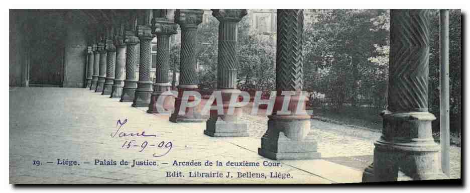 Liège — Palais de Justice — Arcades de la deuxième Cour — Librairie J. Bellens, Liège