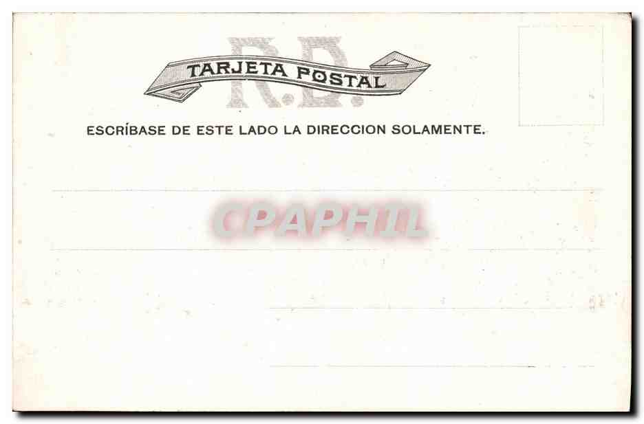 Parque "Independencia" — Theatre, Government and City Hall of Puerto Plata — R.D. Postcard — Back