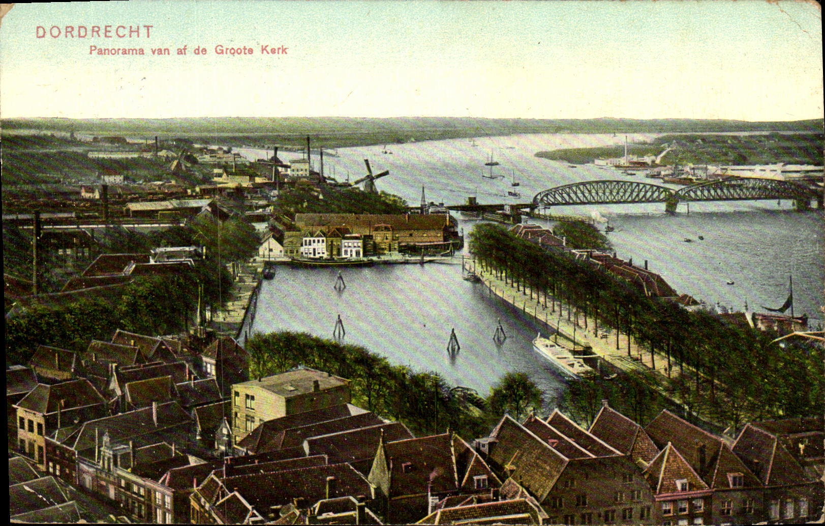 CPA Dordrecht Panorama Van af de Groote Kerk
