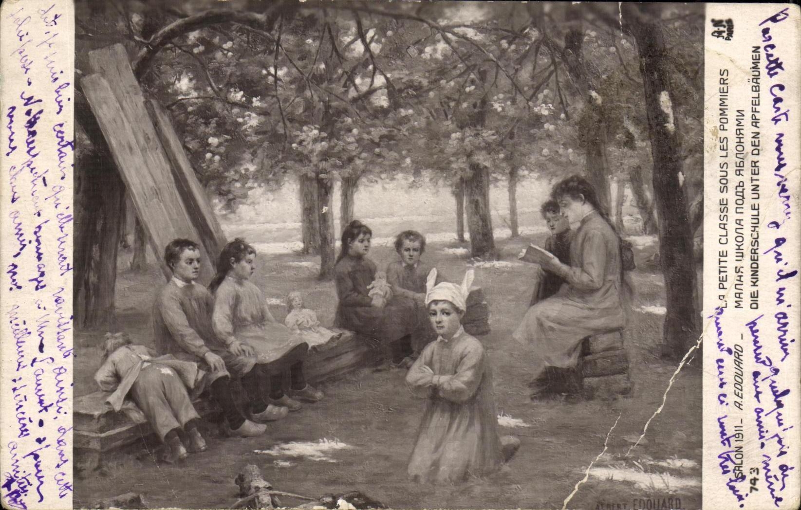 Class of Children under the Apple Trees — A. Edouard — n°743