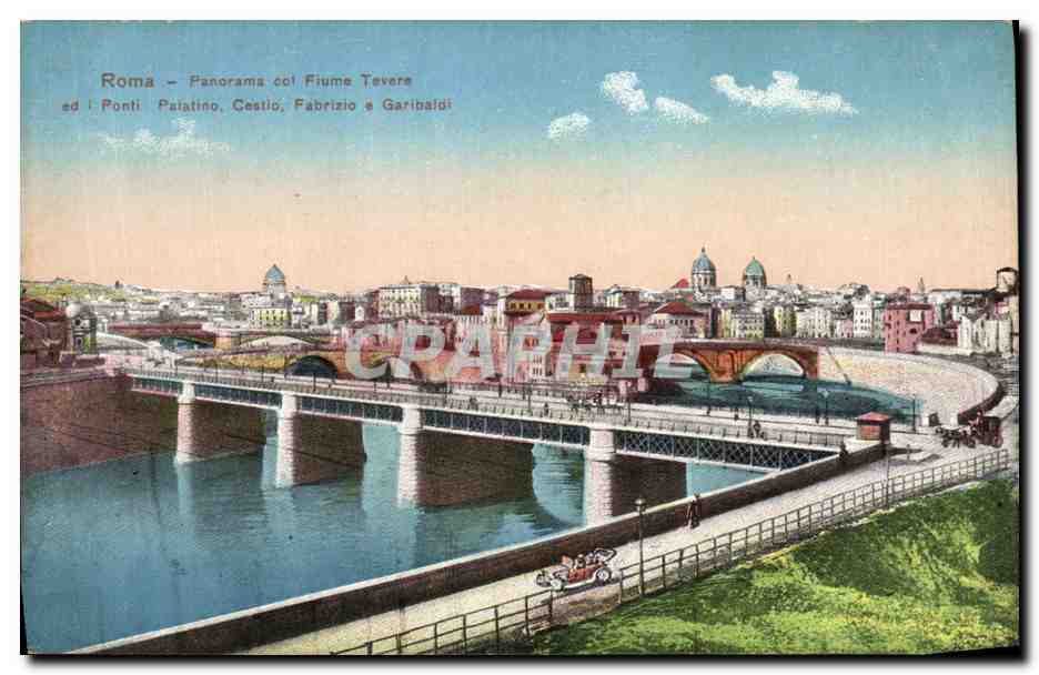 CPA Roma Panorama col Fiume Tevere