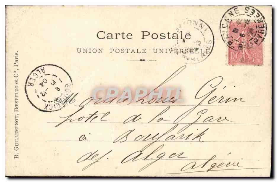 Club de los Radiès Brest — Congreso de la Presidenta — 1904 — Reverso