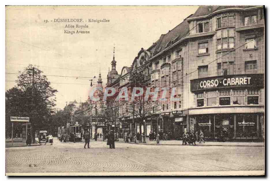 CPA Dusseldorf Konigsalles Allee Royale Corso Cabaret