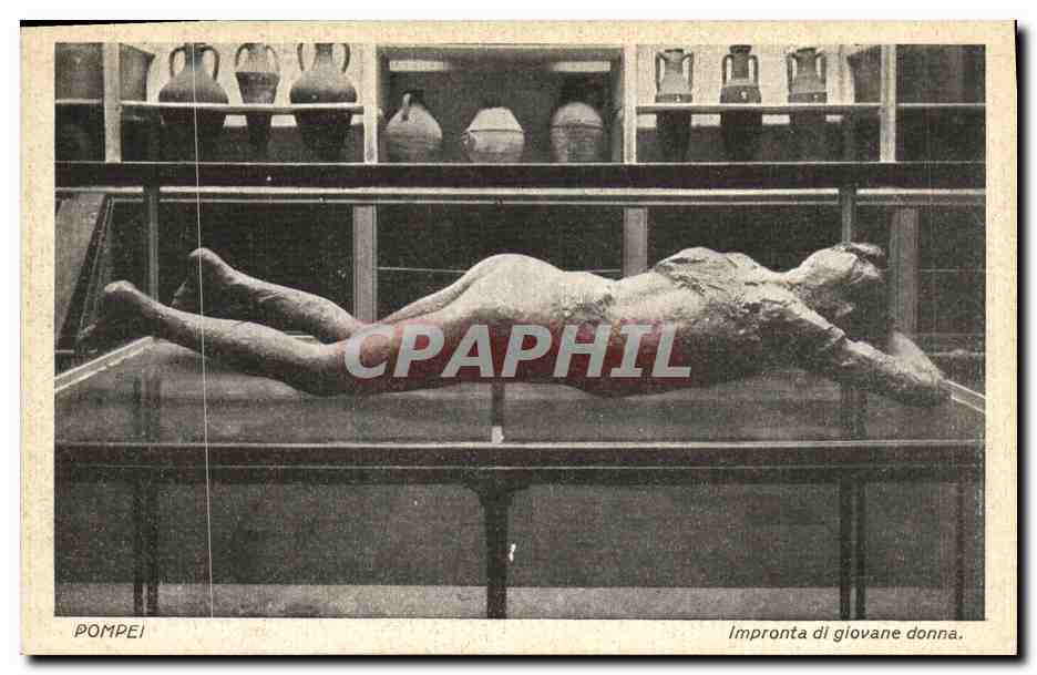 CPA Pompei Impronta di Giovane Donna