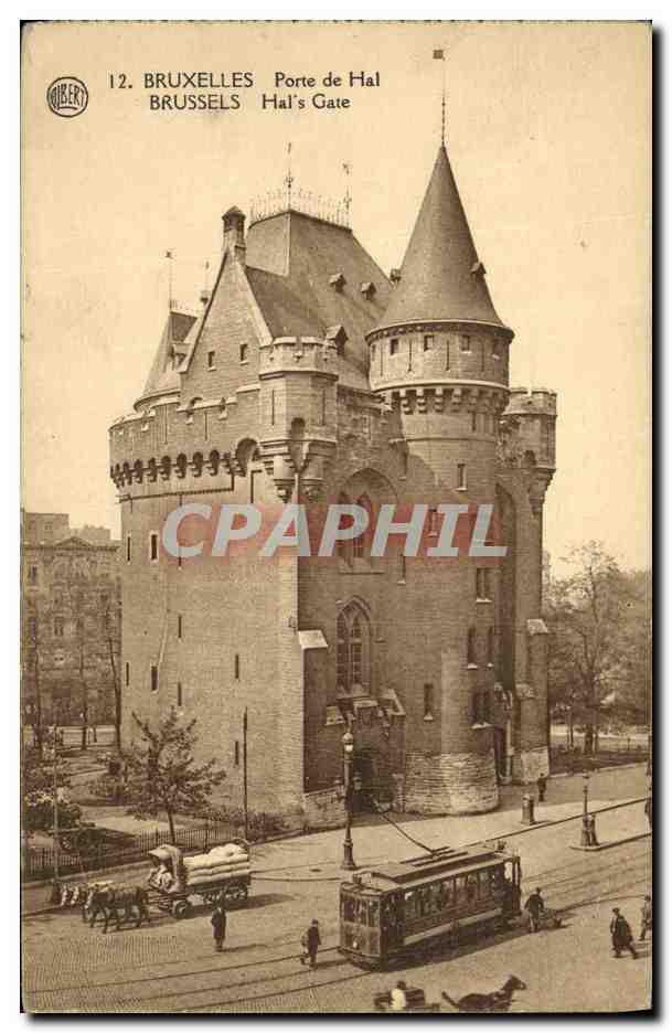 CPA Bruxelles Porte de hal Tramway