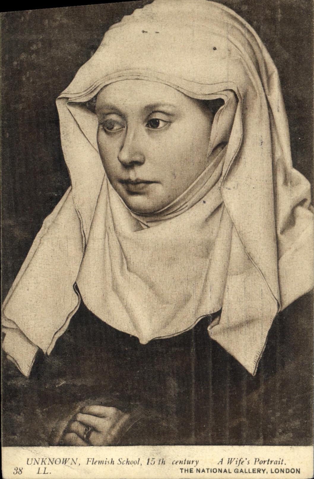 CPA Unknownh Flemish School A wife s portrait National Gallery London 
