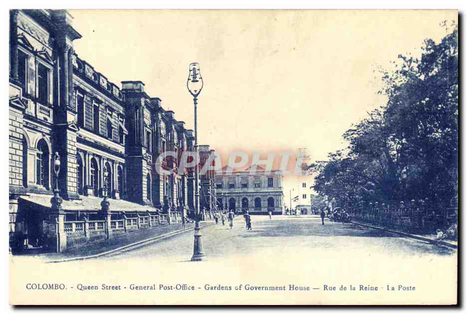 CPA Colombo Queen Street General Post Office Sri Lanka Rue de la Reine La Poste