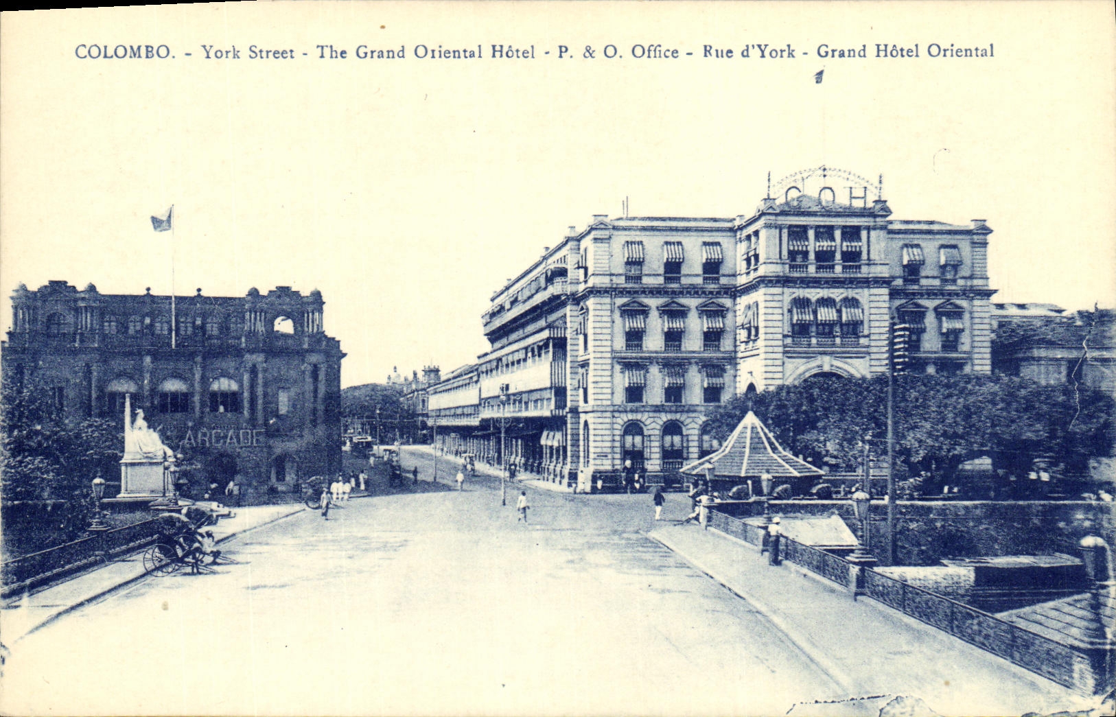 CPA Colombo Youk Street The Grand Oriental Hotel P O Office Rue d York Grand Hotel oriental