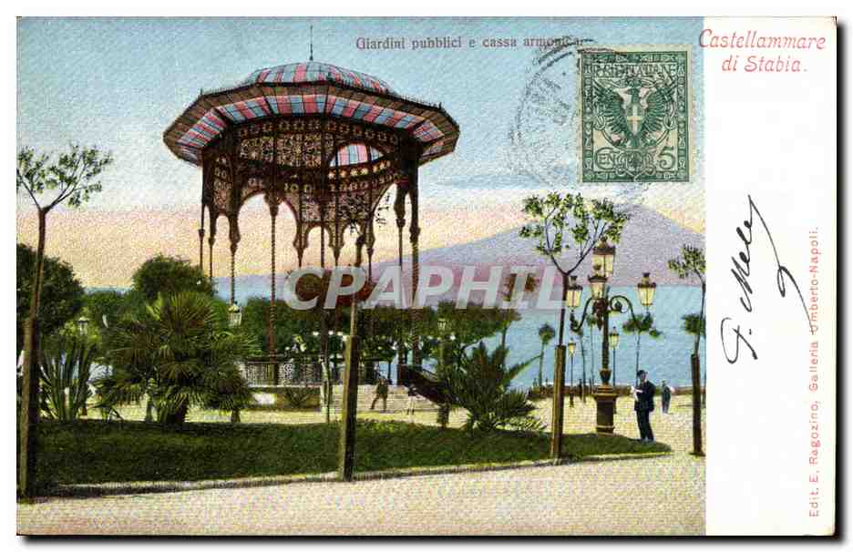 CPA Castellammare di Stabia Giardini pubblici e cassa armorica