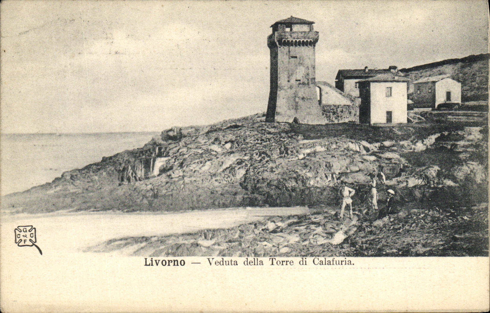 CPA Livorno Veduta della Torre di Calafuria