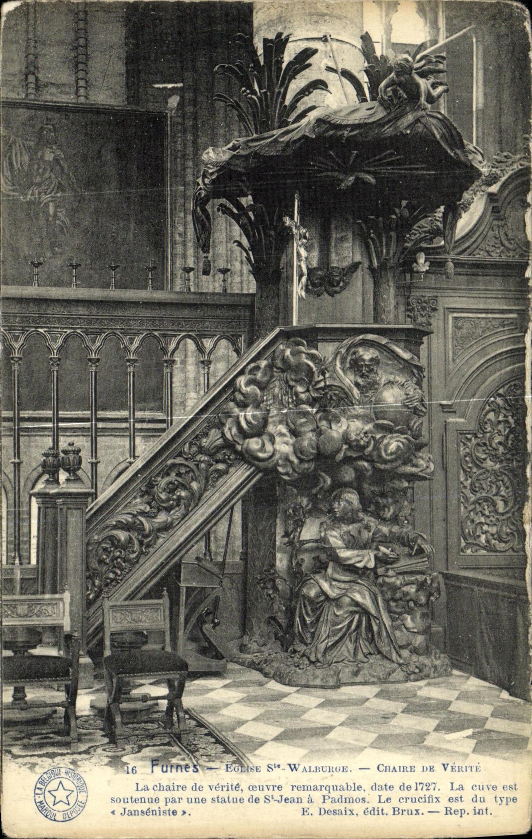 CPA Furnes Eglise Ste Walburge Chaire de verite