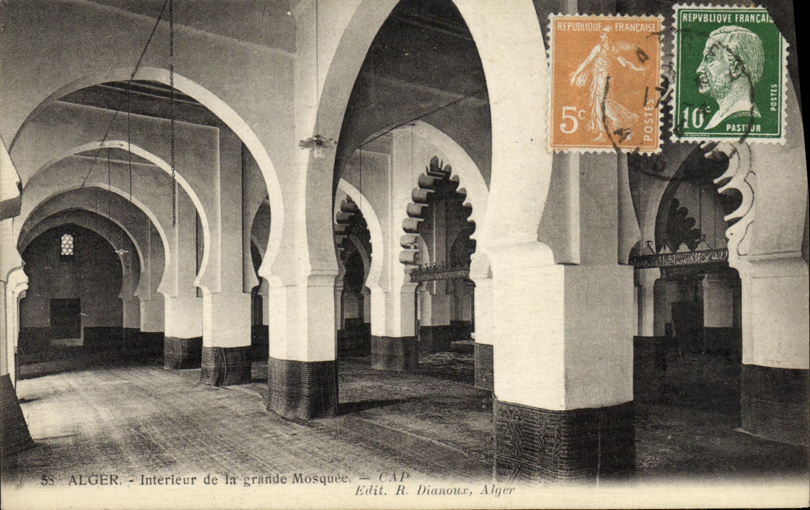 CPA Alger Interieur de la Grande Mosquee