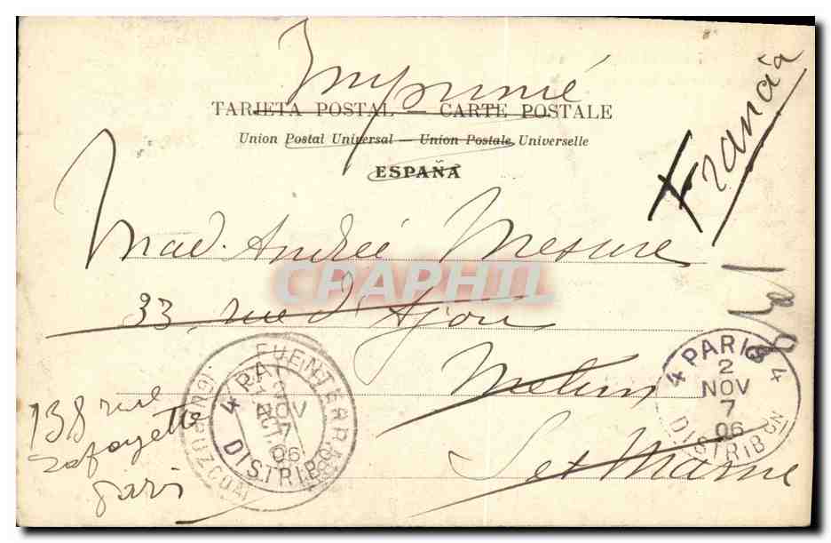 San Sebastián — Pasajes, Camino del Semaforo de San Juan — J. Latieule, editor — Rückseite