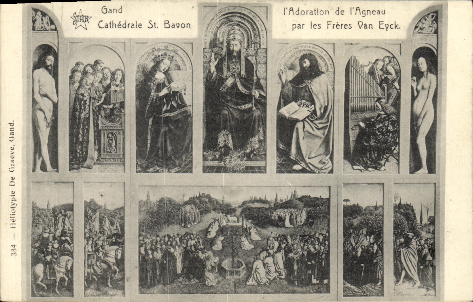 Gand — Cathédrale St. Bavon — l'Adoration de l'Agneau par les Frères Van Eyck