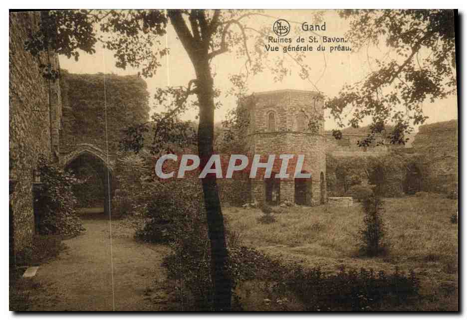 Ruins of St. Bavon — General View of the Cloister — Nels, Brussels, Gand Series No. 52