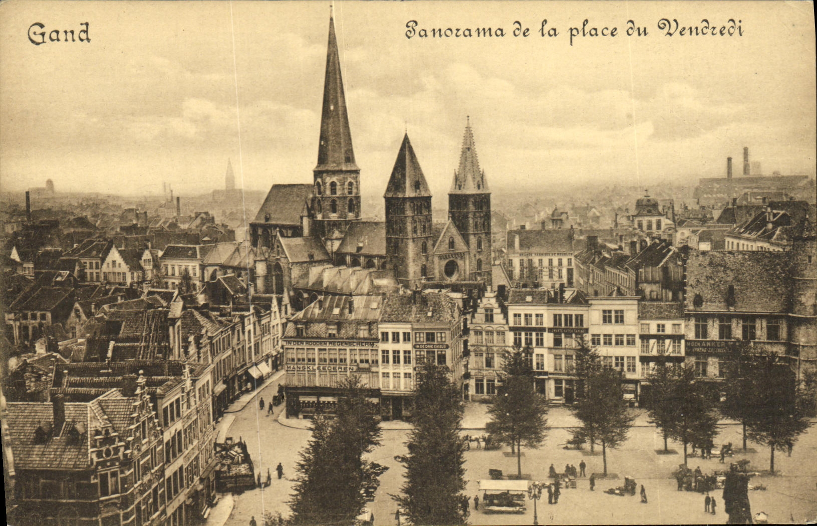CPA Gand Panorama de la Place du vendredi