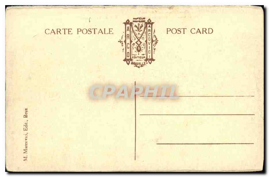 CPA Furnes Grand Place Cote Nord Hotel de Ville Palais de Justice — Rückseite