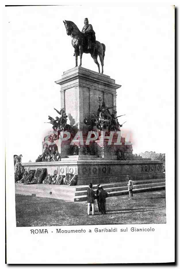 CPA Roma Monumento a Garibaldi sui Gianicolo
