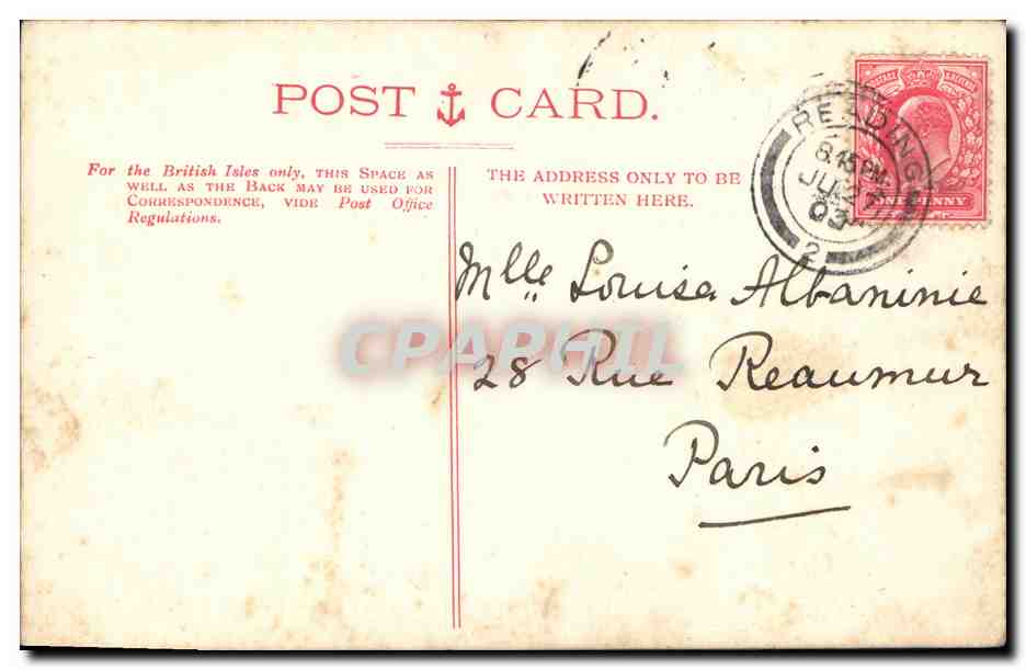 CPA The Coronation Statue of King Edward VII Reading — Back