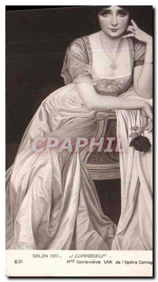 CPA Salon J Coraboeuf Mlle Genevieve de l opera comique