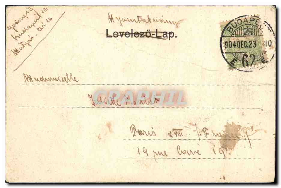 CPA Karacsonyi Udvozlet Budapest — Back