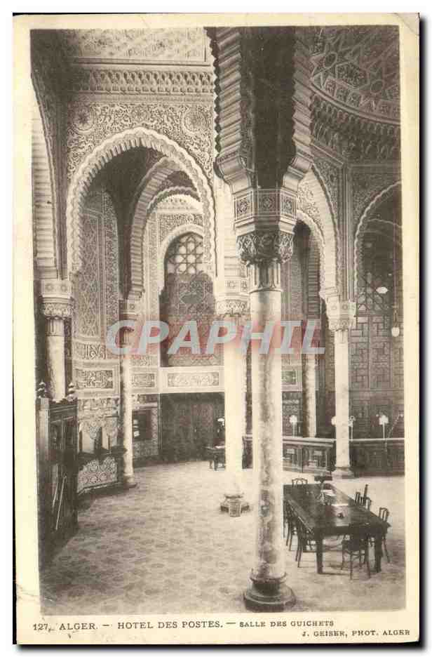 CPA Alger Hotel Des Postes Salle Des Cuichets