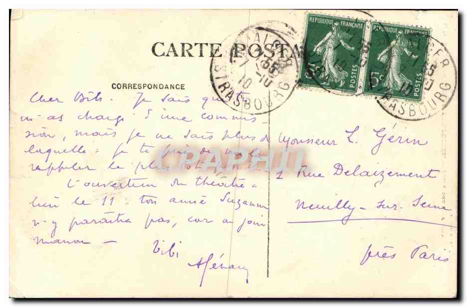 CPA Alger Hotel Des Postes Salle Des Cuichets — Back