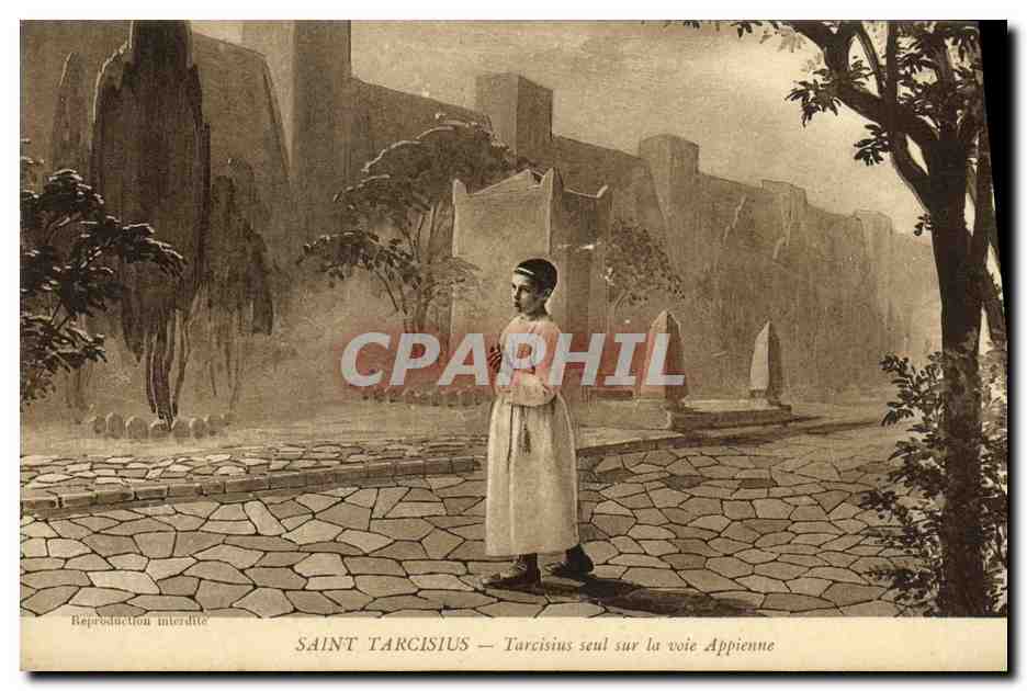 CPA Saint Tracisius Tarcisius seul sur la Voie Appienne
