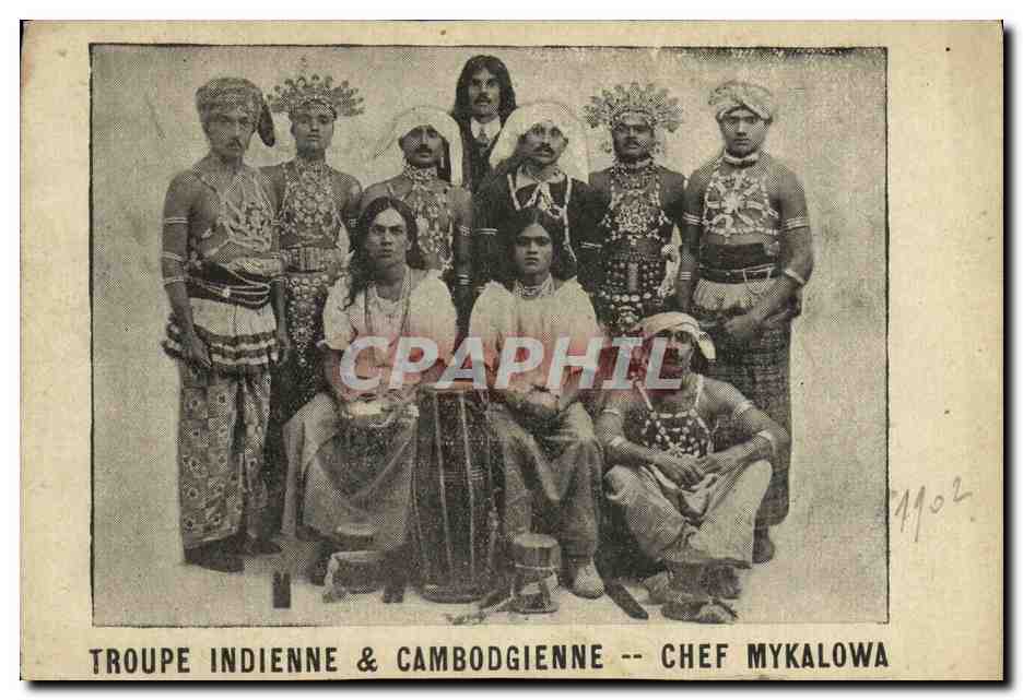 CPA Troupe Indienne Cambodgienne Chef Mykalowa Cambodge