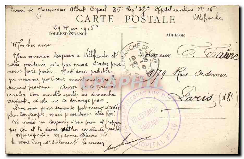 En Lauragais — NAUROUZE, près Villefranche — La Colonne Commémorative à P. Riquet — Verso