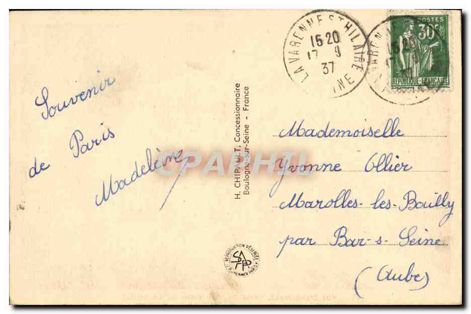 CPA Vue D Ensemble Prise Du Pavillon De La Suisse Paris Exposition internationale 1937 — Verso