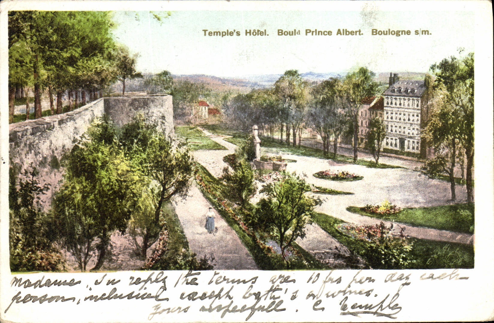 Temple's Hotel. Bould Prince Albert. Boulogne s/m.