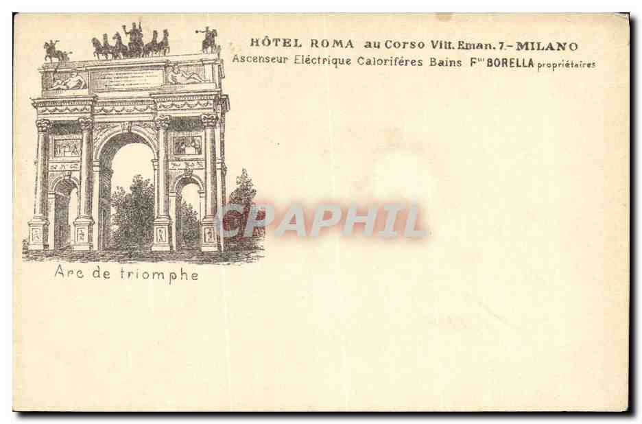 CPA Roma Hotel Au Corso Milano Arc de Triomphe 