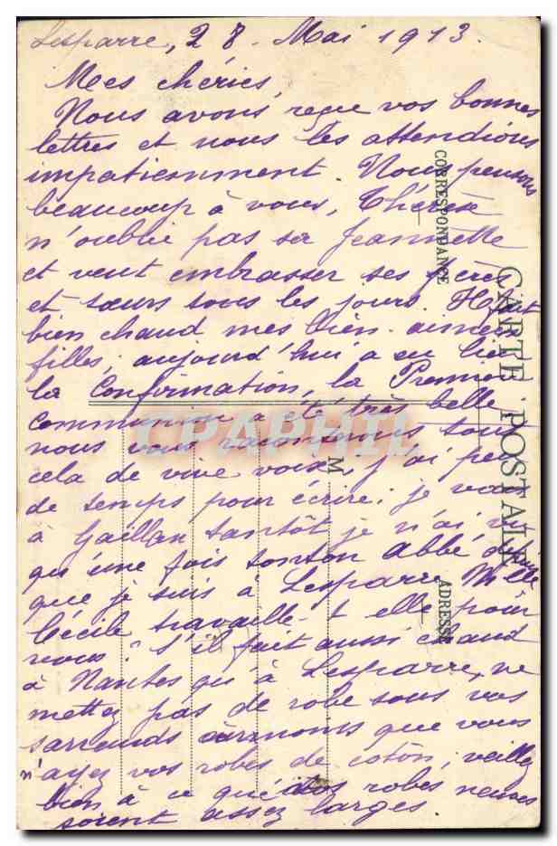 CPA Lesparre Cours Cassanet Hotel du Lion d Or — Rückseite