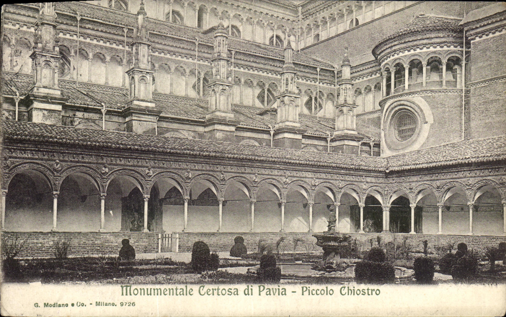 CPA Monumentale Certosa di Pavia Piccolo Chiostro