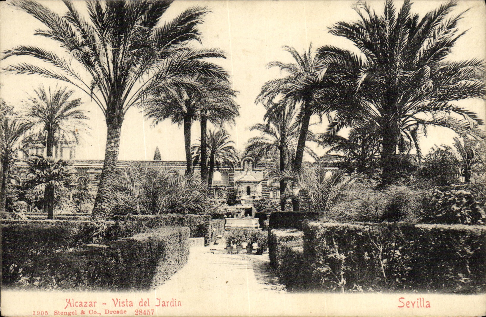 Alcázar - Vista del Jardín — Stengel & Co., Dresde 28457