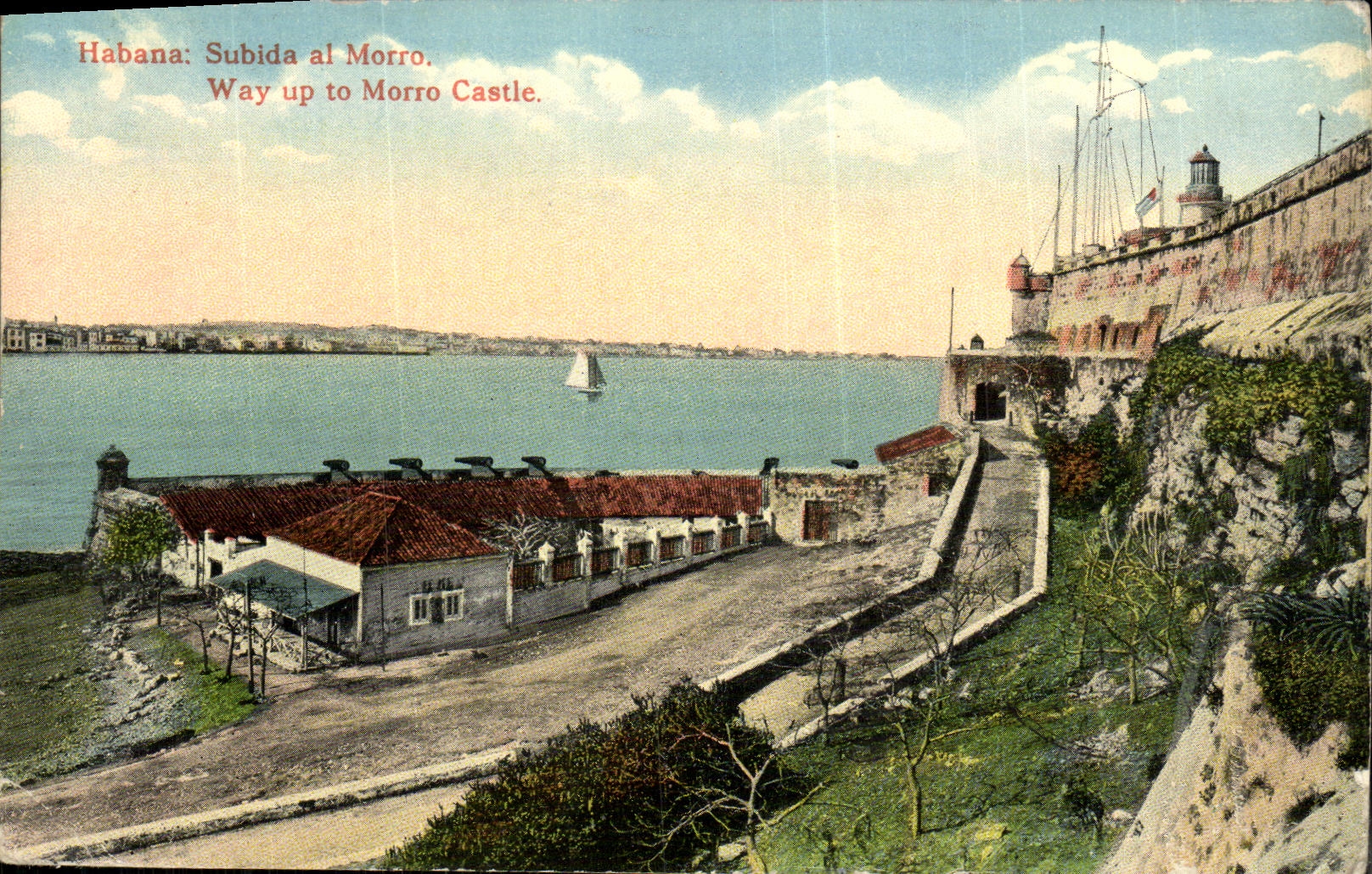 CPA Habana Subida al Morro Way Up ro Morro Castle Cuba