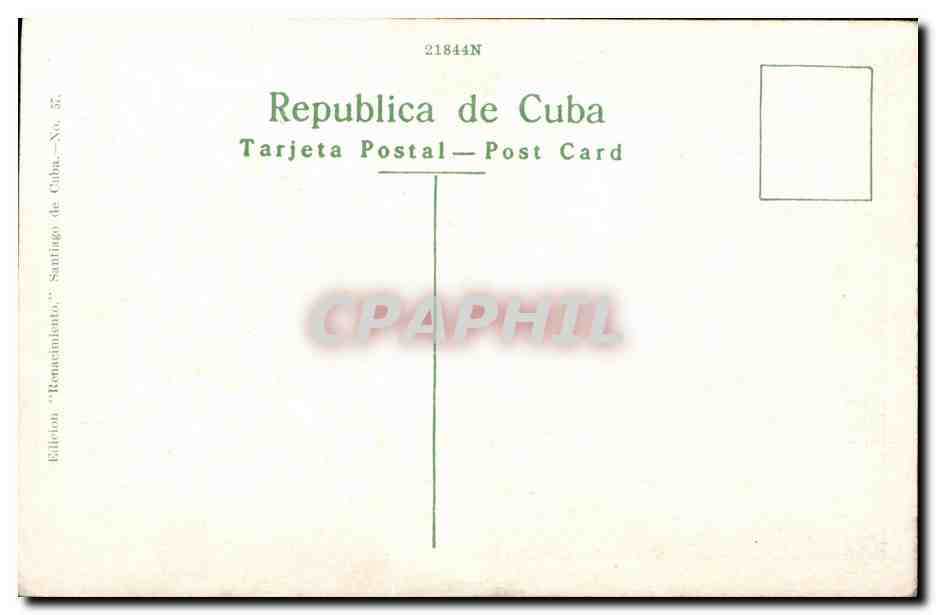 CPA Cuba Monumento a estrada Palma Santiago de Cuba  — Back