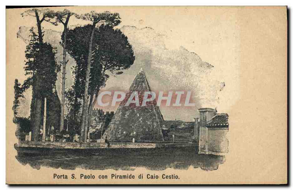 CPA Porta S Paolo Con Piramide di Caio Cestio