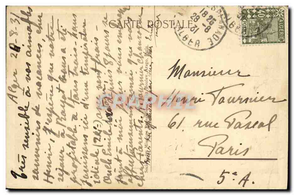 CPA Gabon Chasse a L Elephant Elephant  — Rückseite