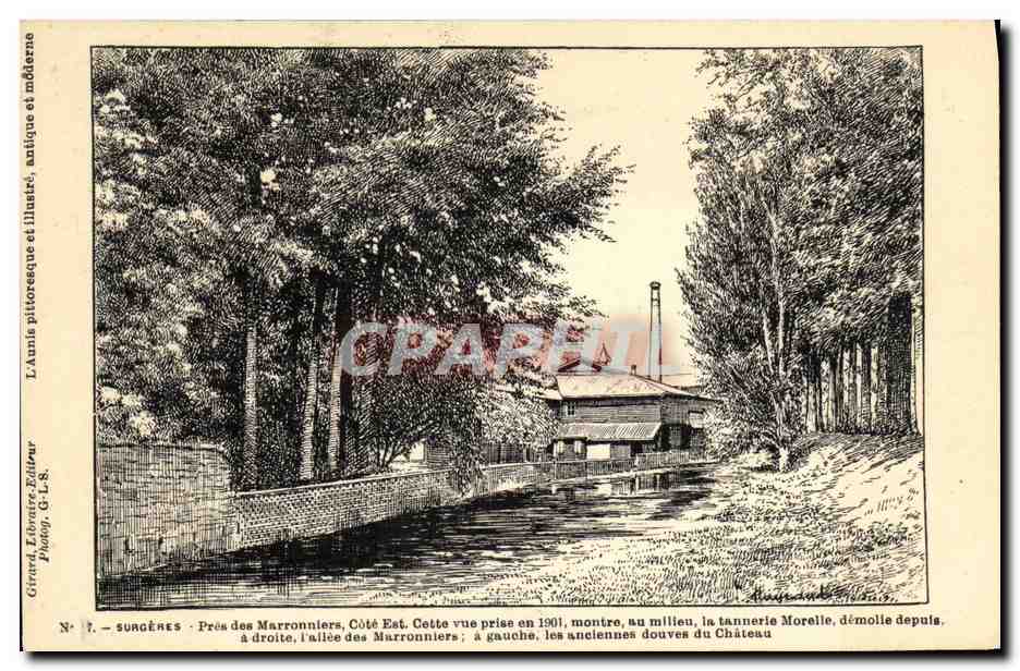 CPA Surgeres Pres des Marronniers Cote Est Vue Prise en 1901 Tannerie Morelle
