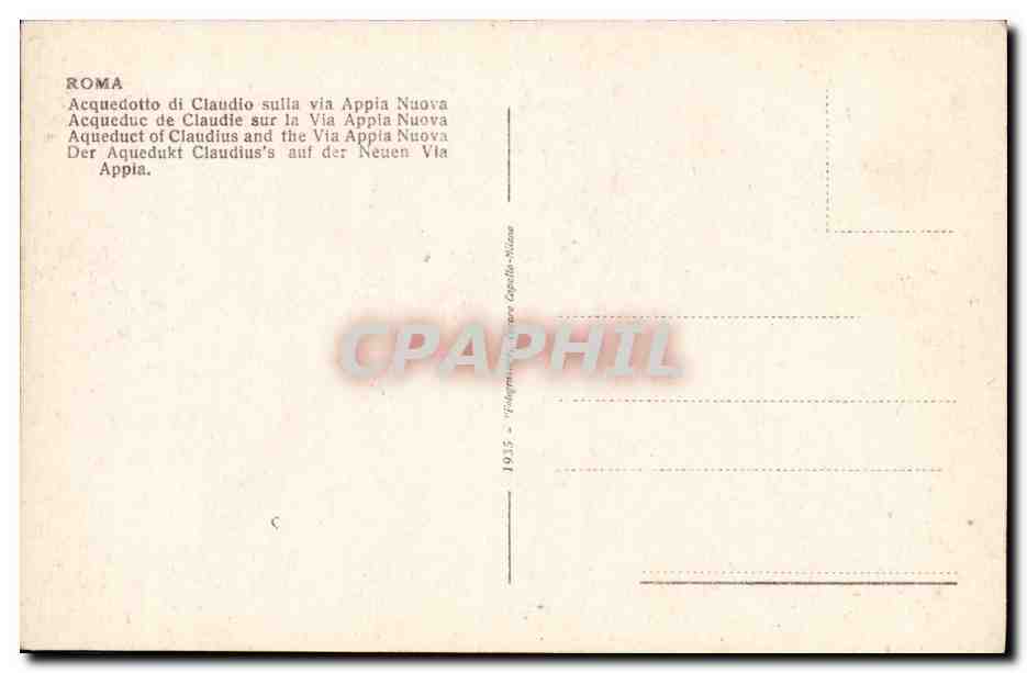 CPA Roma Acquedotto di Claudio — Rückseite