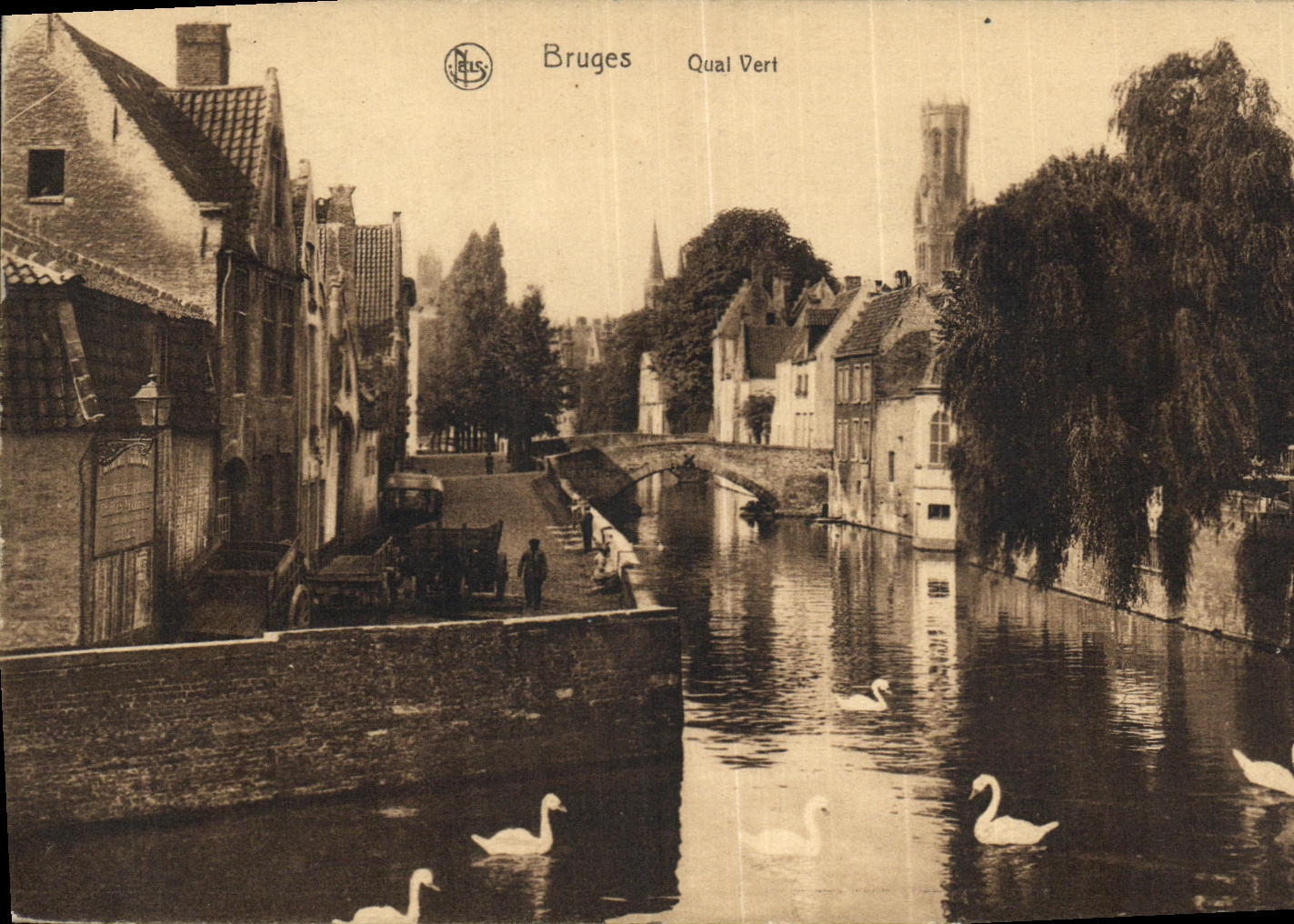 CPA Bruges Qual Vert Cygnes